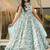 Sky blue heavy digital printed heavy rayon  gown style