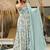 Sky blue heavy digital printed heavy rayon  gown style