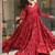 Red heavy digital printed heavy rayon  gown style