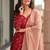 Red heavy digital printed heavy rayon  gown style