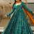 Teal blue heavy digital printed heavy rayon  gown style
