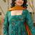 Teal blue heavy digital printed heavy rayon  gown style