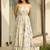 Cream heavy digital printed heavy rayon  gown style
