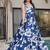 Royal blue heavy digital printed heavy rayon  gown style