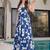 Royal blue heavy digital printed heavy rayon  gown style