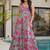 Sea green heavy digital printed heavy rayon  gown style