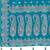 Teal blue satin silk blend woven saree with silver zari border & blouse