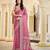Baby pink satin silk blend woven saree with silver zari border & blouse