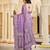 Purple satin silk blend woven saree with silver zari border & blouse