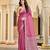 Baby pink satin silk blend woven saree with rich silver zari border