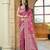 Baby pink silk blend woven saree with rich silver zari border & blouse