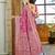 Baby pink silk blend woven saree with rich silver zari border & blouse