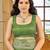 Green silk blend woven saree with rich silver zari border & blouse