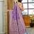 Purple silk blend woven saree with rich silver zari border & blouse