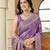 Purple silk blend woven saree with rich silver zari border & blouse