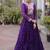 Purple navratri laheriya georgette gown with kutchi patchwork