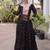 Black navratri laheriya georgette gown with kutchi patchwork