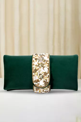 green clutch purses gift for women handmade evening bag stylish bridal fashion sling clutch bag