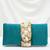 teal green embellished clutch bag ethnic purse for women & girls