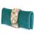 teal green embellished clutch bag ethnic purse for women & girls