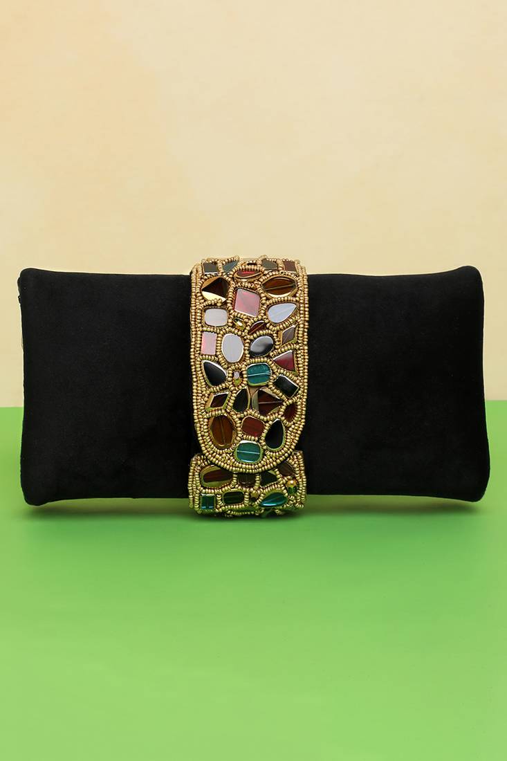 black clutch purses gift for women handmade evening sling handbag stylish bridal fashion clutch bag
