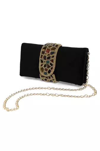 black clutch purses gift for women handmade evening sling handbag stylish bridal fashion clutch bag