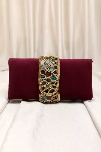 maroon clutch purses gift for women handmade evening bag stylish bridal fashion clutch bag