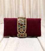maroon clutch purses gift for women handmade evening bag stylish bridal fashion clutch bag