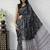 Black Color Mirror Work Satin Saree