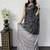 Black Color Mirror Work Satin Saree
