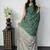 Green Color Mirror Work Satin Saree