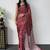 Maroon Color Mirror Work Satin Saree