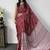 Maroon Color Mirror Work Satin Saree