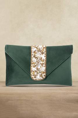 indian  gift for women evening bag clutch ethnic bride purse with drawstring green 1