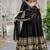 Black faux georgette readymade anarkali suit with embroidery & sequin  work
