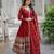 Maroon faux georgette readymade anarkali suit with embroidery & sequin  work