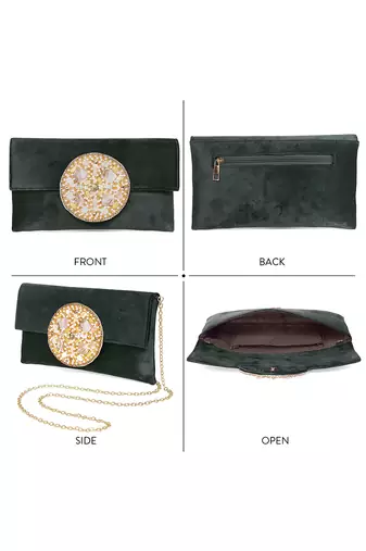 black velvet fabric clutch purse for women girls handmade evening handbag party bridal bag