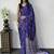 Purple Color Mirror Work Satin Saree