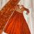 Orange silk readymade anarkali suit with embroidery & zari sequin  work