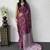 Wine Color Mirror Work Satin Saree