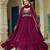 Purple faux georgette readymade anarkali suit with embroidery & beads work