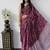Wine Color Mirror Work Satin Saree