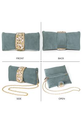 grey clutch purse for women handmade evening sling purse for girls 5