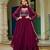 Purple faux georgette readymade anarkali suit with embroidery & beads work