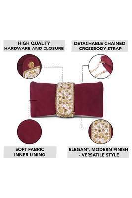 maroon clutch purse for women handmade evening sling purse for girls 3