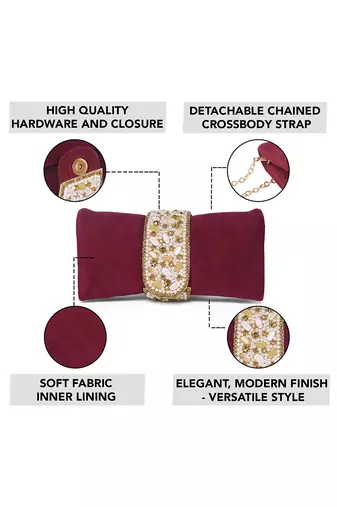 maroon clutch purse for women handmade evening sling purse for girls