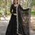 Black faux georgette readymade anarkali suit with embroidery & sequin  work