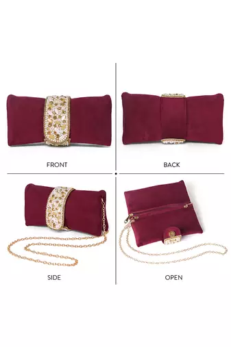 maroon clutch purse for women handmade evening sling purse for girls