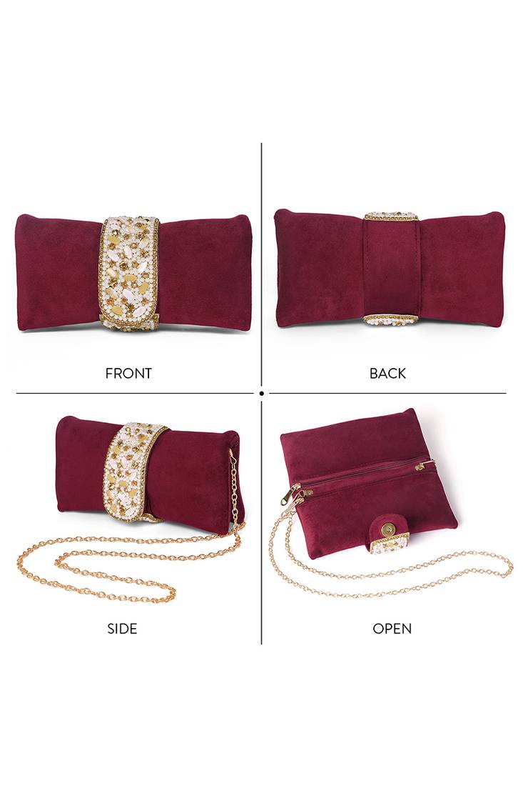 maroon clutch purse for women handmade evening sling purse for girls