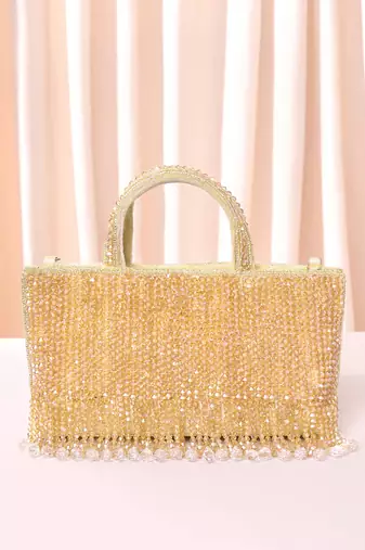 cream beads clutch purse for women girls fancy handmade ethnic handbag bridal clutch
